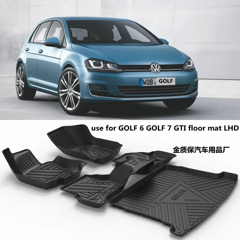 Use for Volkswagen Golf 6 Golf 7 car carpet Golf 6 Golf 7 car floor mat Fit For Golf 6 Golf 7waterproof trunk mat car floor mat