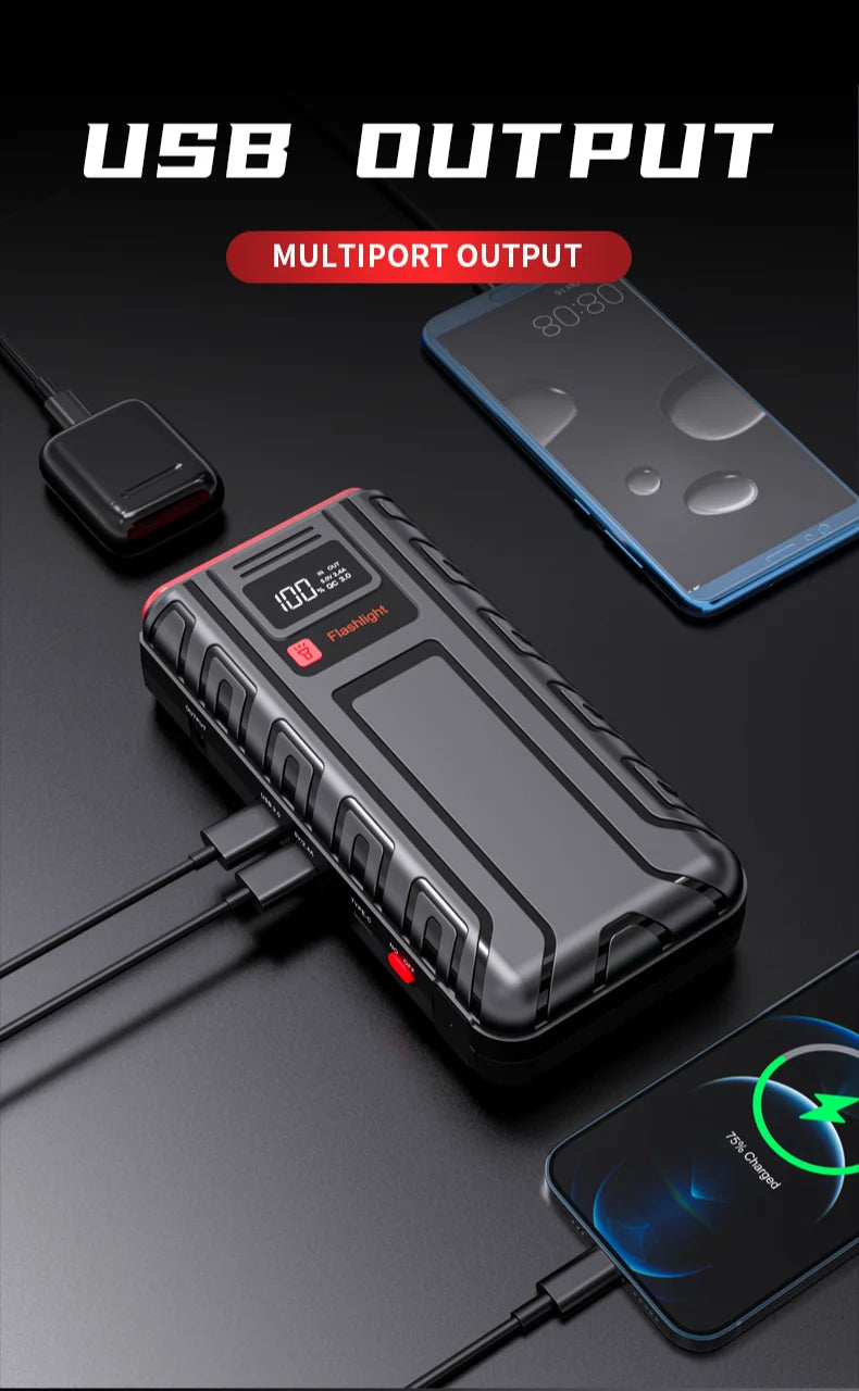 2000A 1600A Multifunctional Car Emergency Start Power Supply 12V Car Starting Charge 1200A 1000A 800A Jump Starter Start Booster