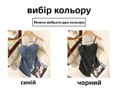 Irregular Halter Neck Denim Crop Top Women Summer Outdoor Wear with Chest Pad Slimming Sexy Girl Shirt Short Length Zipper