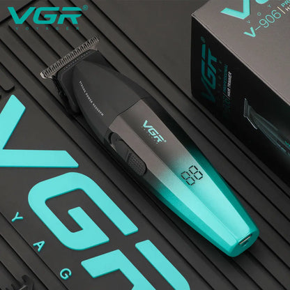 VGR V-906 Hair Salon Home Hair Trimmer Gradient Metal Body Hair Clipper Hair Carving LED Intelligent Digital Display Electric Pu