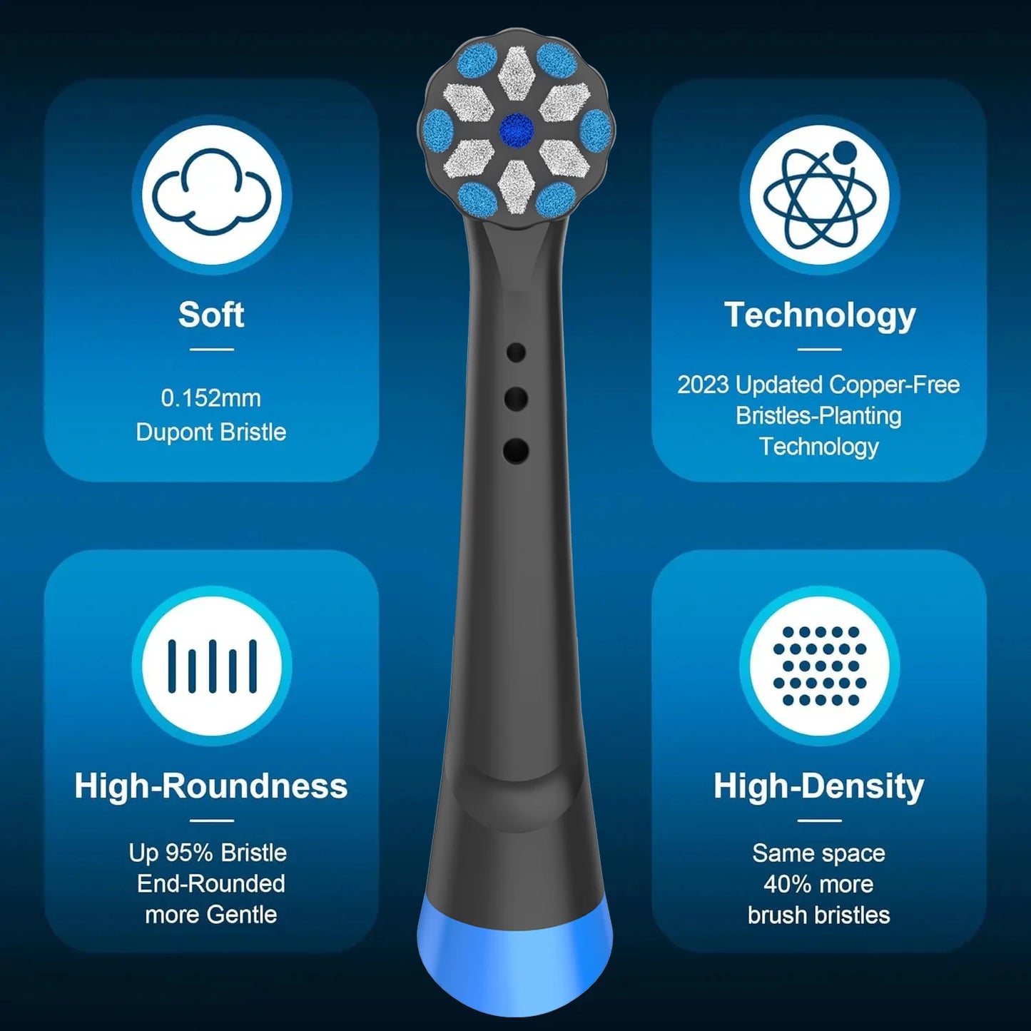 Toothbrush Head Compatible with OB iO Brush Heads Electric Toothbrush Replacement Heads for IO 3/4/5/6/7/8/9/10,4 Pack