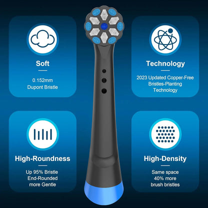 Toothbrush Head Compatible with OB iO Brush Heads Electric Toothbrush Replacement Heads for IO 3/4/5/6/7/8/9/10,4 Pack