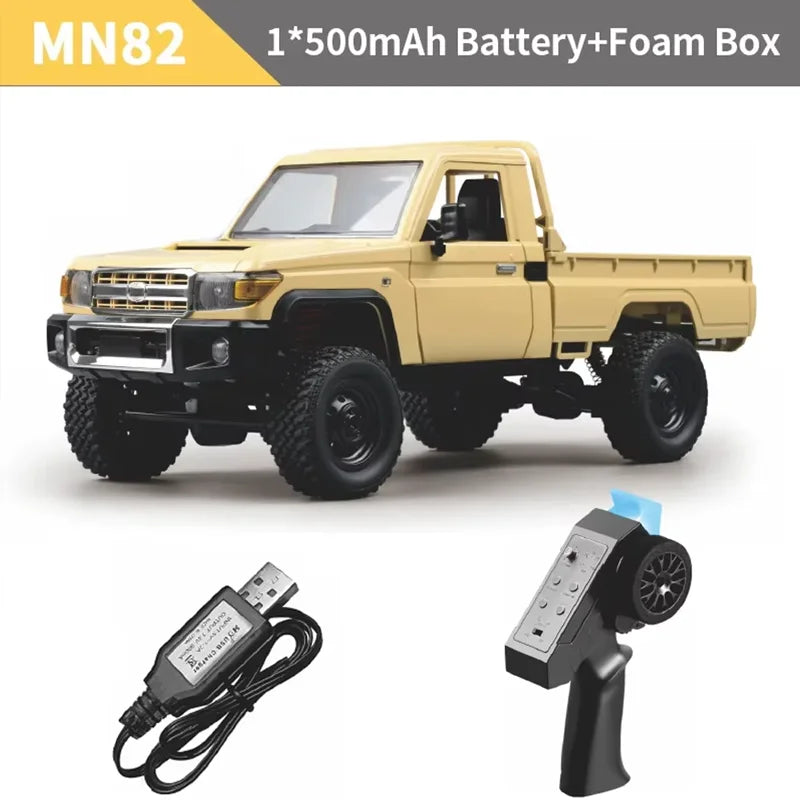 New MN82 1:12 RC Pickup Crawler Truck 2.4G Remote Control 4WD All Terrain Off Road Climbing Car Ideal Gift for Hobby Enthusiasts
