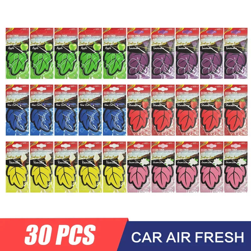 1/6/30PCS Car Air Freshener Natural scented tea paper Auto Hanging Vanilla perfume fragrance Leaf Shape car accessories interior