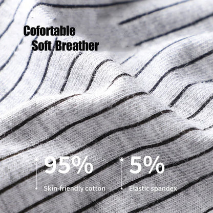 MiiOW 3/4Pcs PLUS 5XL Men Underwear Striped Panties Boxershorts Organic Cotton Boxer Shorts Antibacterial Seamless Underpants