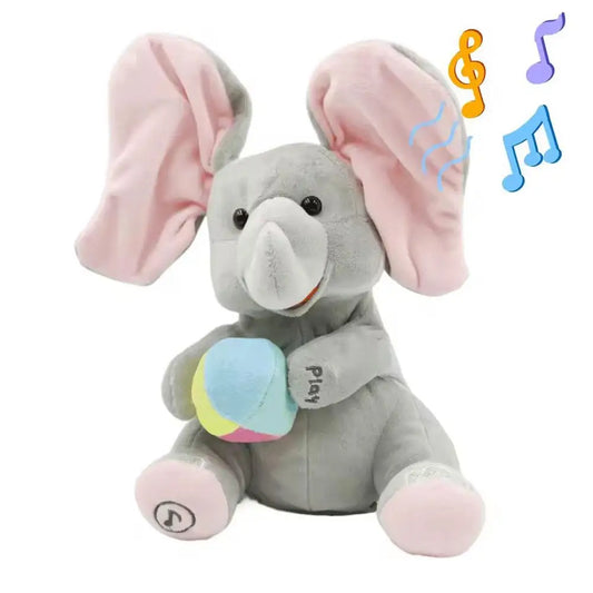 Animated Elephant Toys Plush Singing Elephant with Ears Moving Electric Plush Toy Cute Elephant Stuffed Animal Toy Baby Gift