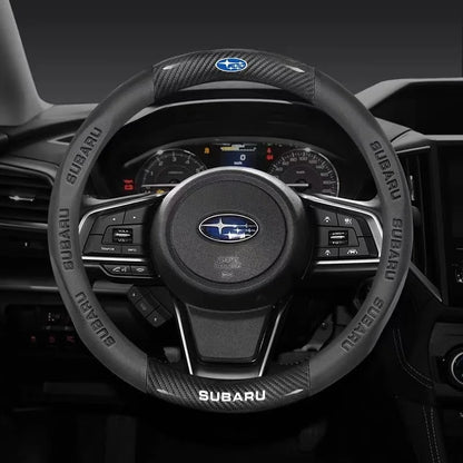 For Subaru Brz Wrx Xv Ascent Forester Outback Impreza Legacy Car AntiSlip Carbon Fiber Leather Ultrathin Steering Wheel Cover