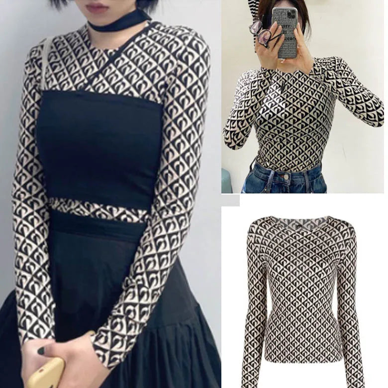 Sweet Two Piece Set Women American Retro Layered Outfit Long Sleeve Moon Print Top Ice Silk Pants Sexy Casual Autumn Fashion