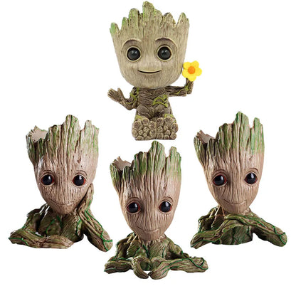 Groot Flower Home Decoration Vases Multifunction Groot Flower Pot Ornaments Arrangement Action Character Figurine Pen Holder