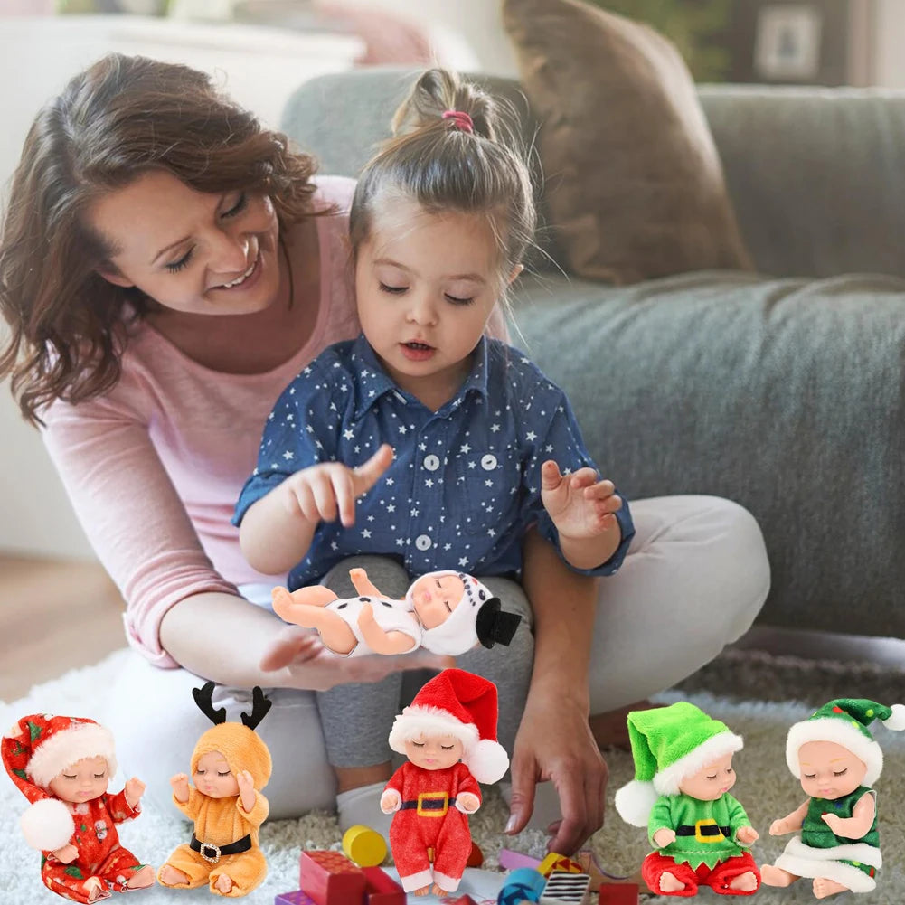 12Pcs Christmas Reborn  Doll Kit Toy Simulation Princess Dolls Toy Cute Sleeping Baby with Clothes Accessories Christmas gift