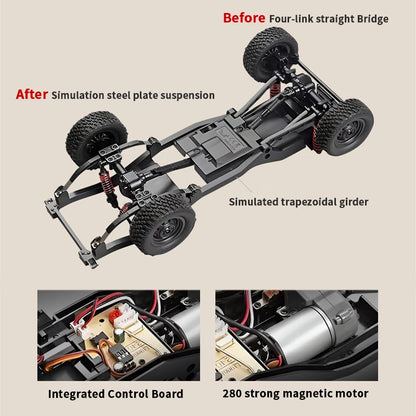 MN82S LC79 2.4G 1/12 Full Scale RC Pickup Short Truck 4WD Remote Control Climbing Off-road Car Toy for Boys Girls Christmas Gift