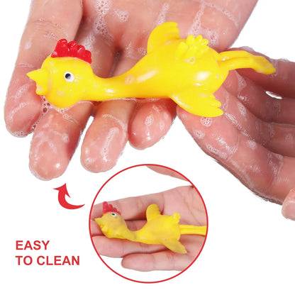 5-100pcs Slingshot Chicken Flinger Party Favors Mini Flying Rubber Chickens Bulk for Christmas Stocking Stuffers Prizes