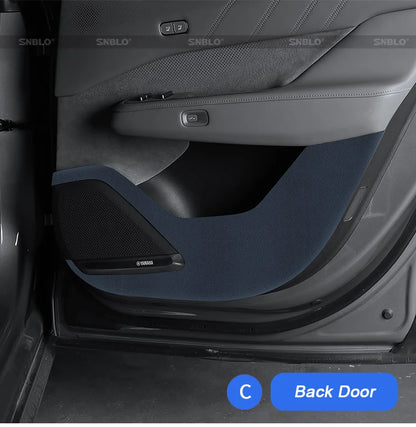 For Zeekr 001 2024 2025，Leather Car Door Anti-kick Pad Front Rear Door Protective Pad Threshold Bar Car Modification Accessories