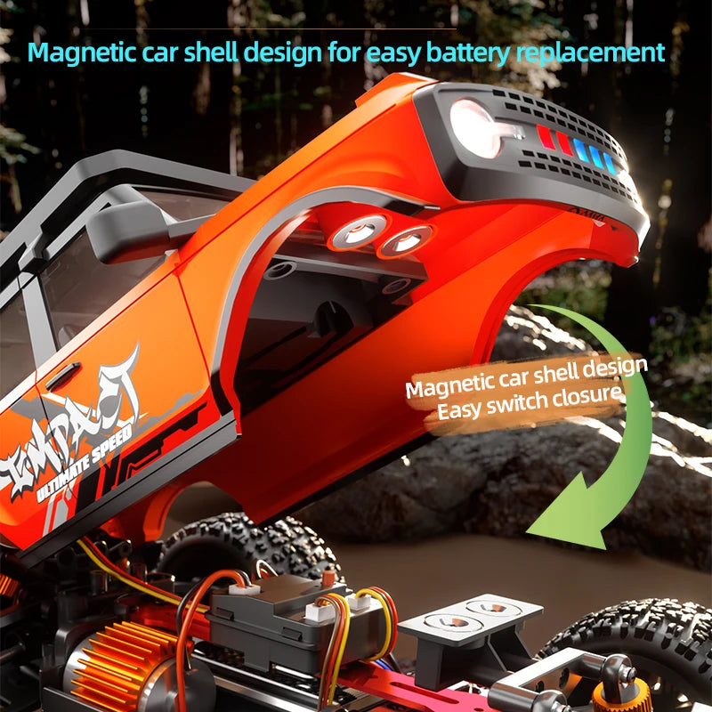 1:20 4WD RC Car 55KM/H With LED Professional Off-Road Racing Brushless 2.4G Remote Control Cars High Speed Drift Monster Truck