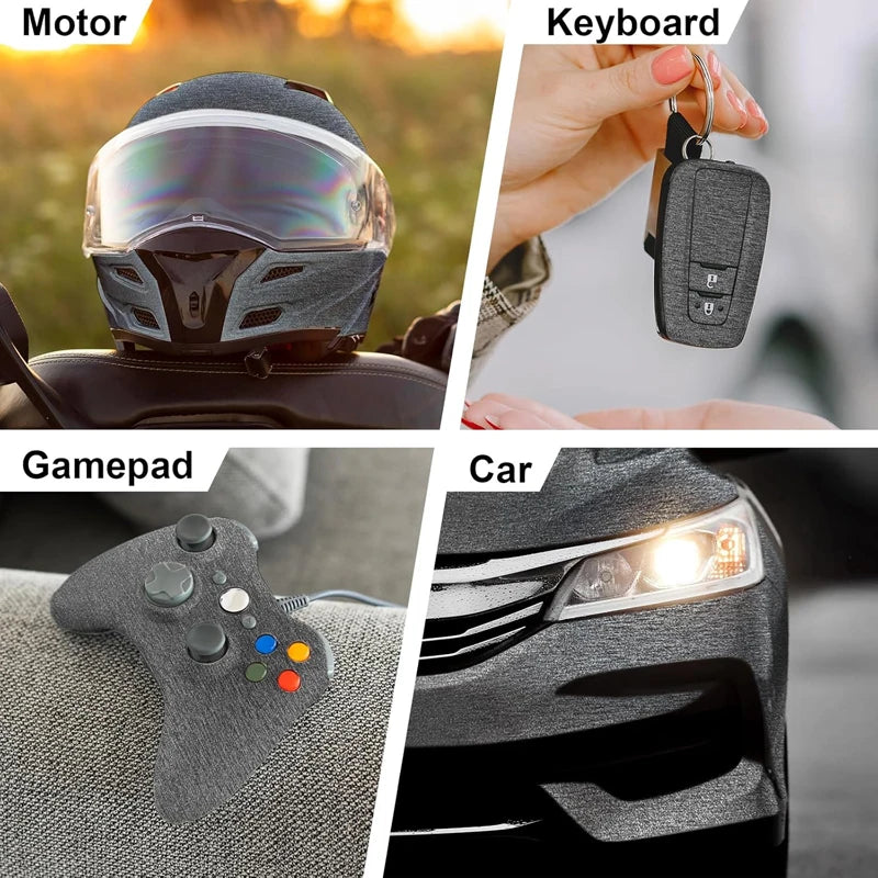 Premium Dark Gunmetal Grey Brushed Steel Vinyl Wrap Roll Film with Air Release Self Adhesive Decal Automotive Car Wrapping Foil