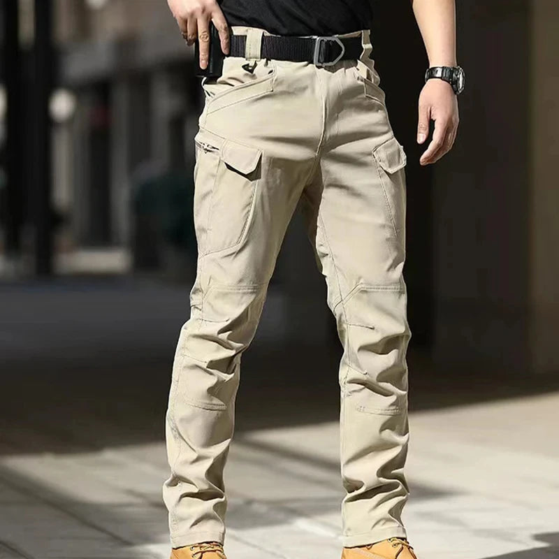 Autumn Tactical Pants Men Casual Work Cargo Trousers Waterproof Multi-pocket Wear-Resistant Outdoor Training Camouflage Trousers
