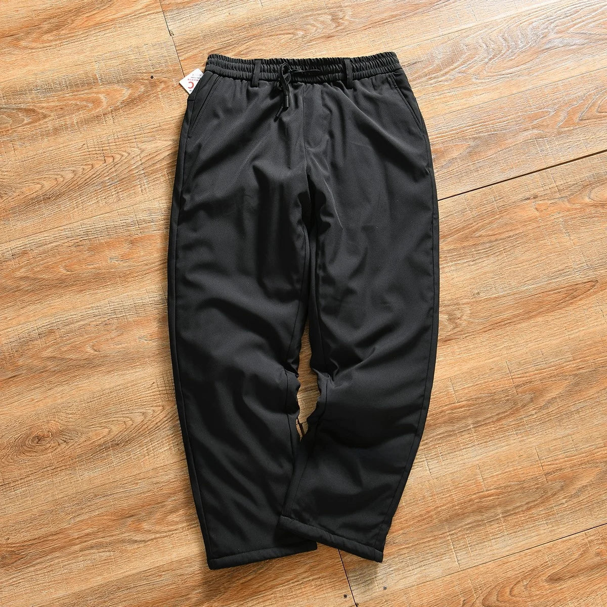 Thickened Fleece Lined Loose Straight Leg Cotton Pants for Men Winter Outdoor Sports Warm Self-Heating Casual Basic  Color