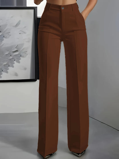 New 2025 Women's High-Waisted Draped Straight-Cut Suit Pants Simple European American Cross-Border Fashion for Women