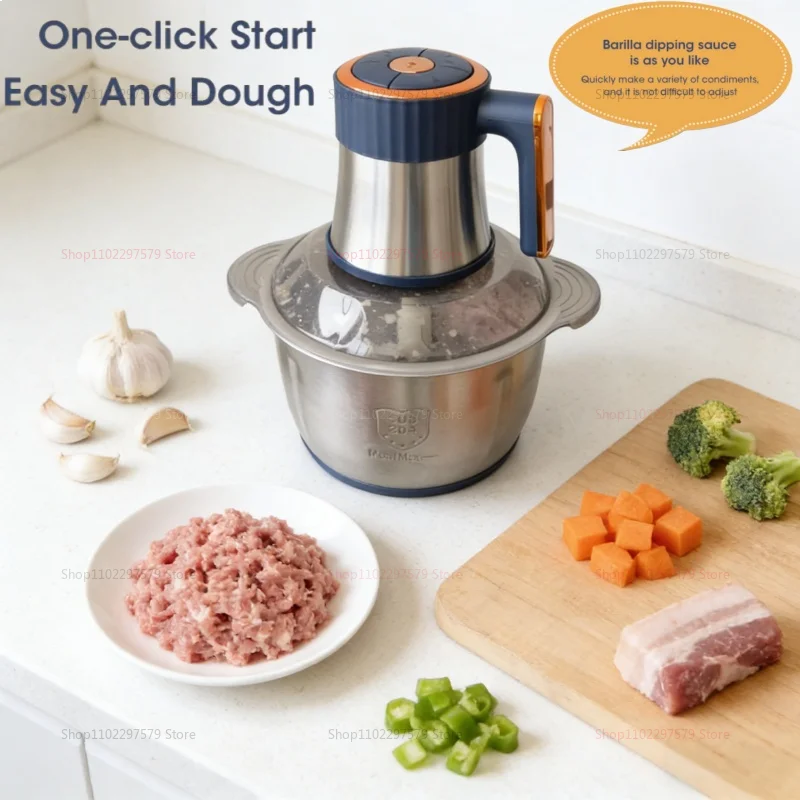 Electric Meat Grinder 304 Stainless Steel Food Chopper Multi Function Vegetable Fruit Pepper Garlic Mincer Baby Food Blender