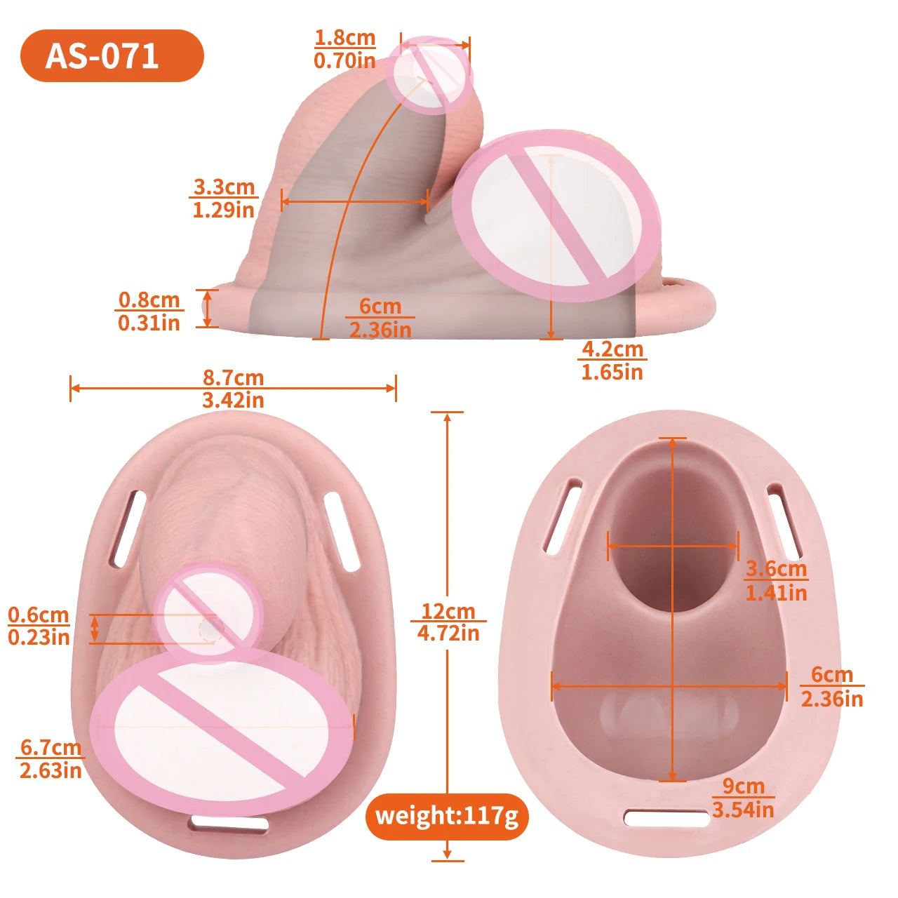 ANOSX Male Chastity Cage Realistic Dildo Sleeve Chastity Belt Silicone Cock Cage Strap On Penis Sleeve Penis Ring Sex Toys Men