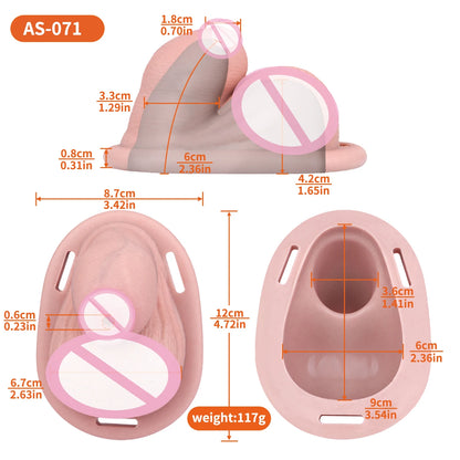 ANOSX Male Chastity Cage Realistic Dildo Sleeve Chastity Belt Silicone Cock Cage Strap On Penis Sleeve Penis Ring Sex Toys Men