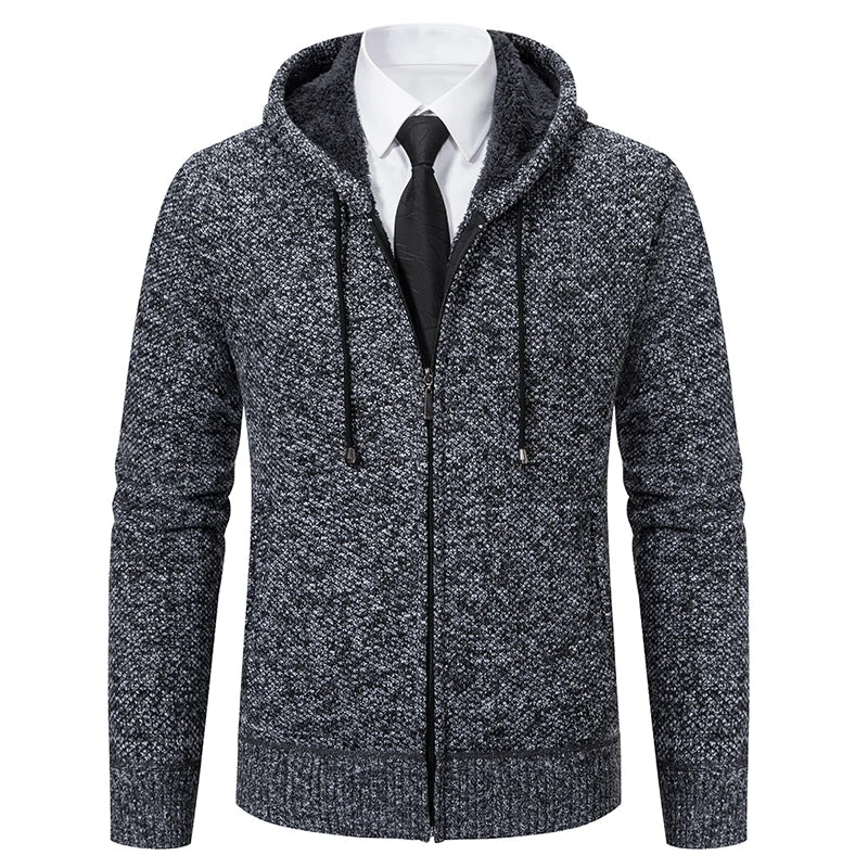 Men Sweater Jacket Winter Autumn Cold Coat Fleece Zipper Cardigan Soft Jumpers Turtleneck Warm Y2K High Quality Outerwear