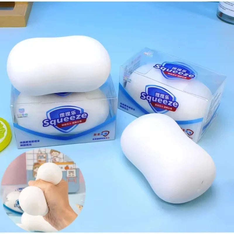 Pelota de Jabón Blanda Simulada, Pelota Antiestrés, Juguete Sensorial Suave para Apretar, Alivio de la Ansiedad Infantil