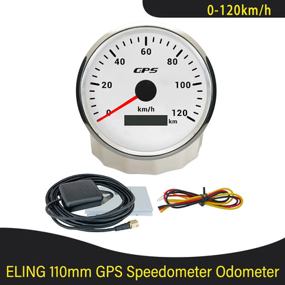 Newest Universal 110mm GPS Speedometer 60K 80K 120K 200K with GPS Antenna and 7 Colors Backlight for Boat Truck Car