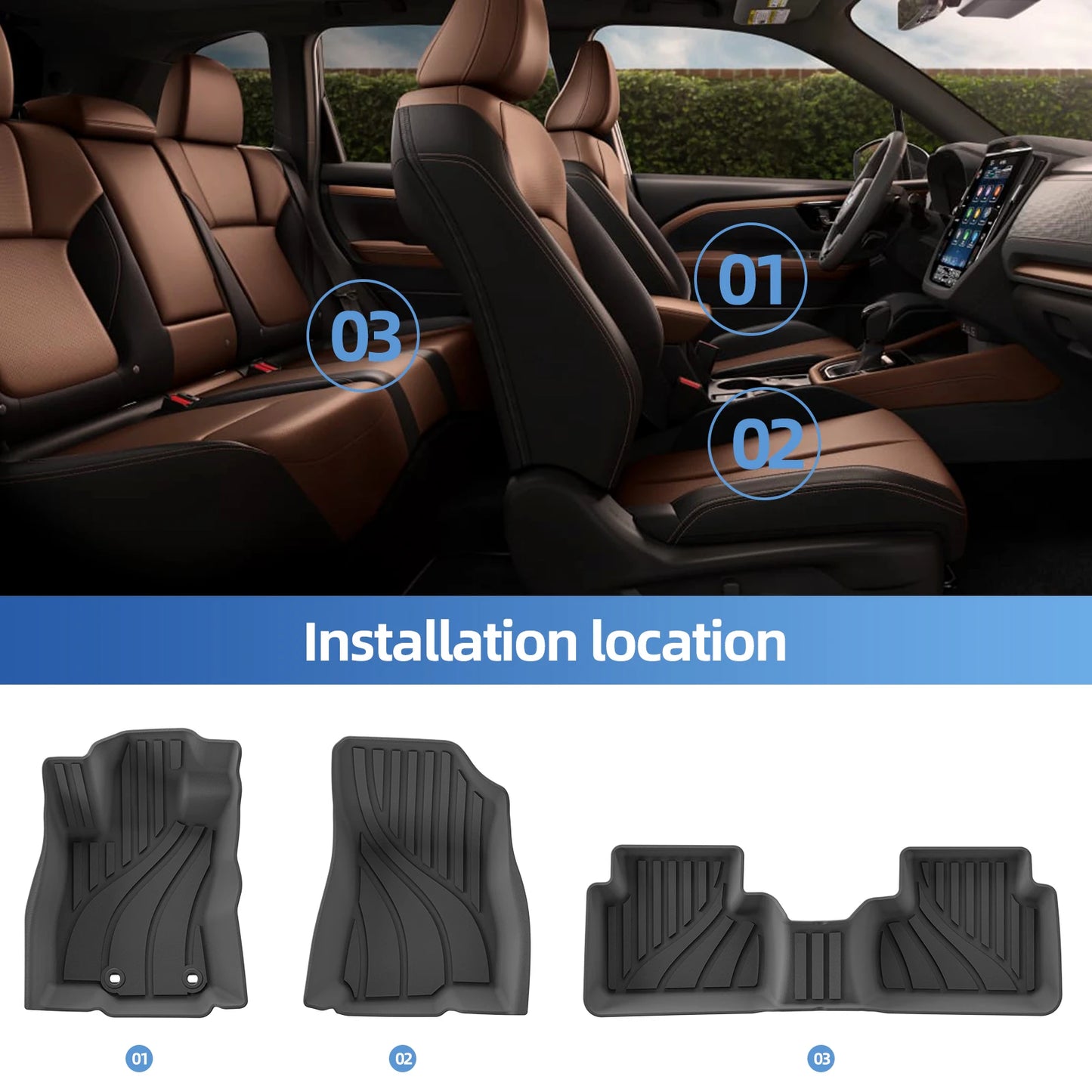 for Subaru Forester 2025 2026 Car Floor Mats Protective Mat Auto Accessories Foot Pad Cargo Liner Trunk Mat Only Fit Left Rudder