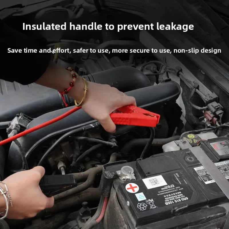 Car Extended And Thickened Double Head Battery Jumper Cable With Clamp Boost Cable Line Emergency Jumper Starter