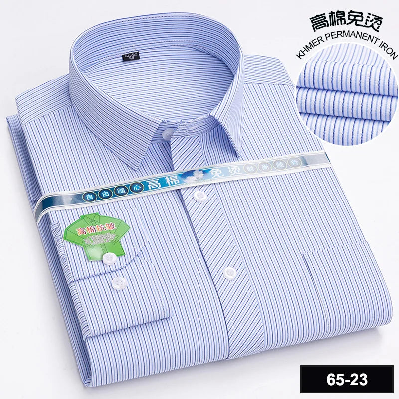 Men's Long Sleeve Casual Shirts Fashion Print Cotton Standard Fit Button Pocket Soft Shirts For Man Office Business Dress New