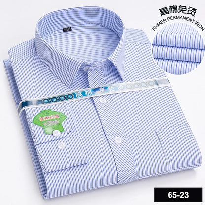 Men's Long Sleeve Casual Shirts Fashion Print Cotton Standard Fit Button Pocket Soft Shirts For Man Office Business Dress New