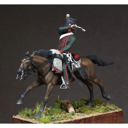 54MM Resin Unpainted Model Kit, Military Theme, French Cavalry Regiment Hussars Unfinished and Unpainted GK, 1773