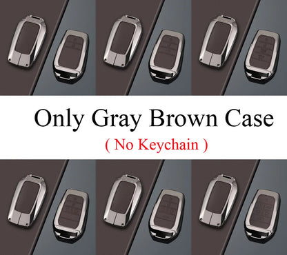 Zinc Alloy + PU Leather Car Key Case Cover For 2019-2025 Land Cruiser Highlander Camry Sienna Venza Hilux Fortuner Corolla Prius