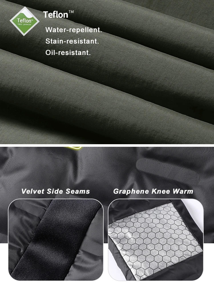 Winter Men's Pants 90% White Duck Down Padded Multi-Pockets Straight Cargo Pants Windproof and Waterproof Thick Warm Trousers