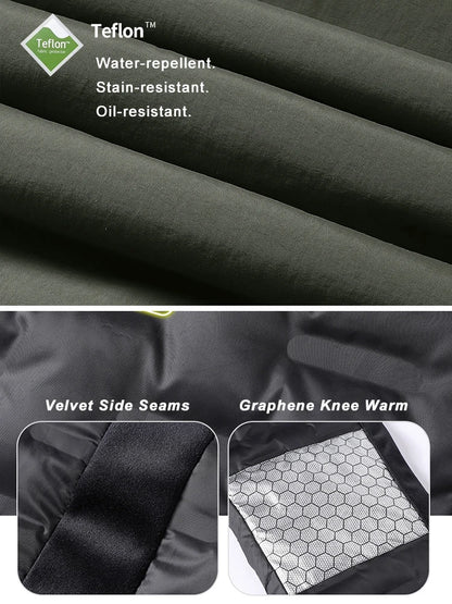 Winter Men's Pants 90% White Duck Down Padded Multi-Pockets Straight Cargo Pants Windproof and Waterproof Thick Warm Trousers