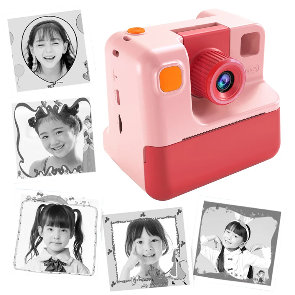 1080P HD Toy Camera Toddler Cameras Instant Print Photo Thermal Printer Small Camcorder Kids Toys For Girl Boy Birthday Gifts
