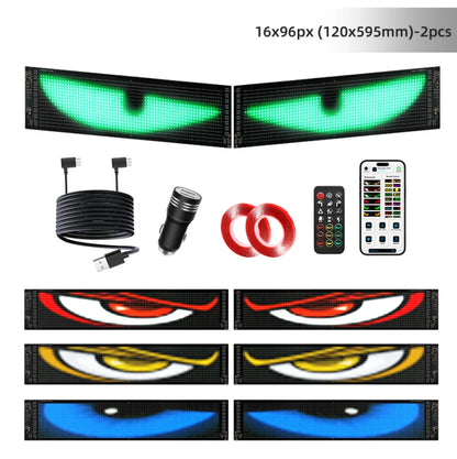 Devil Eyes Light Truck LED Windshield Eyes Custom Flexible Neon Matric Panel Car LED Display Flashing Evil Eyes For Cars