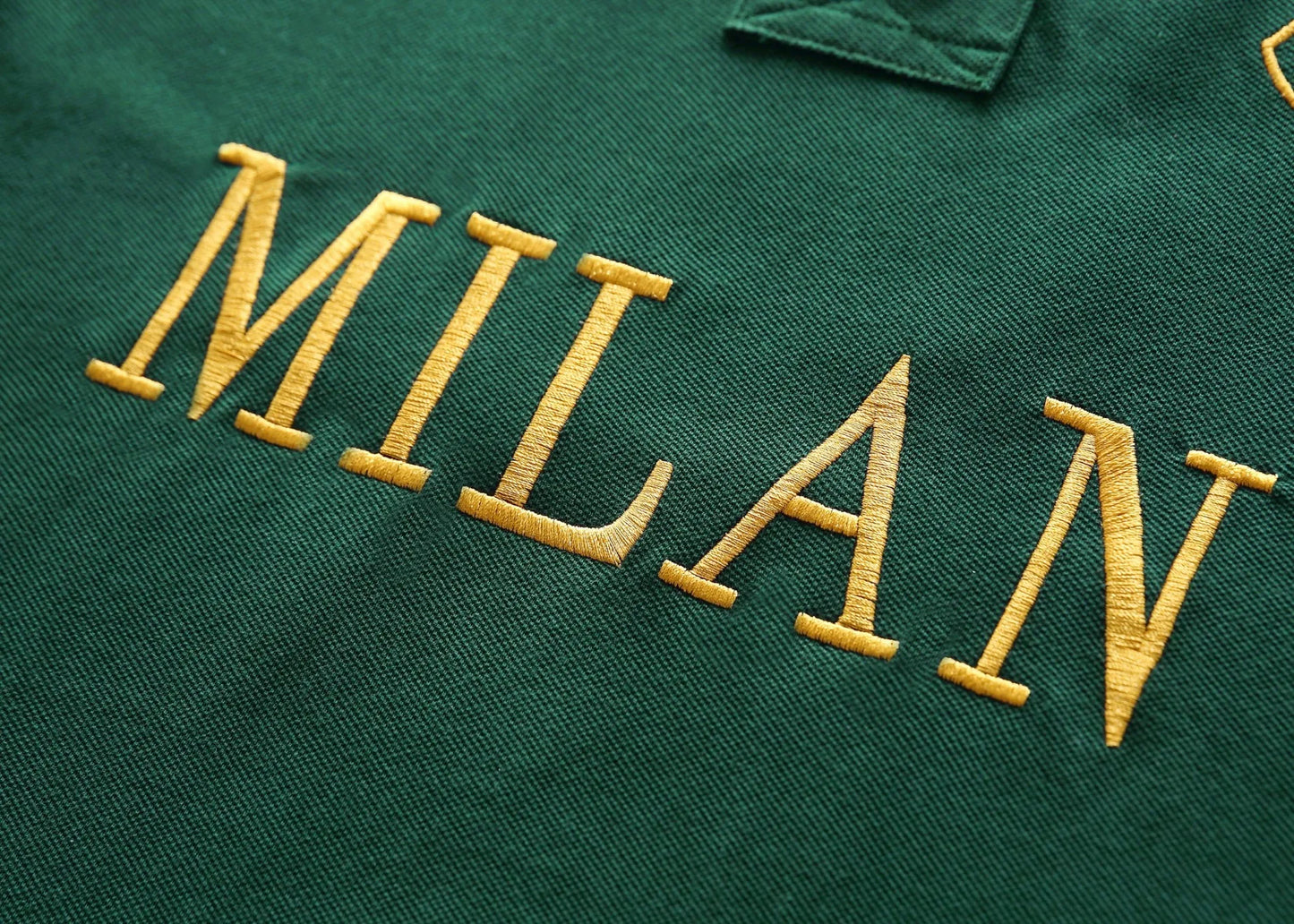 Men's High-Quality Cotton Polo Shirt ITALY GREEN Cotton Embroidered 'MILAN' Symbol Leisure Sport New Year's Gift for Men