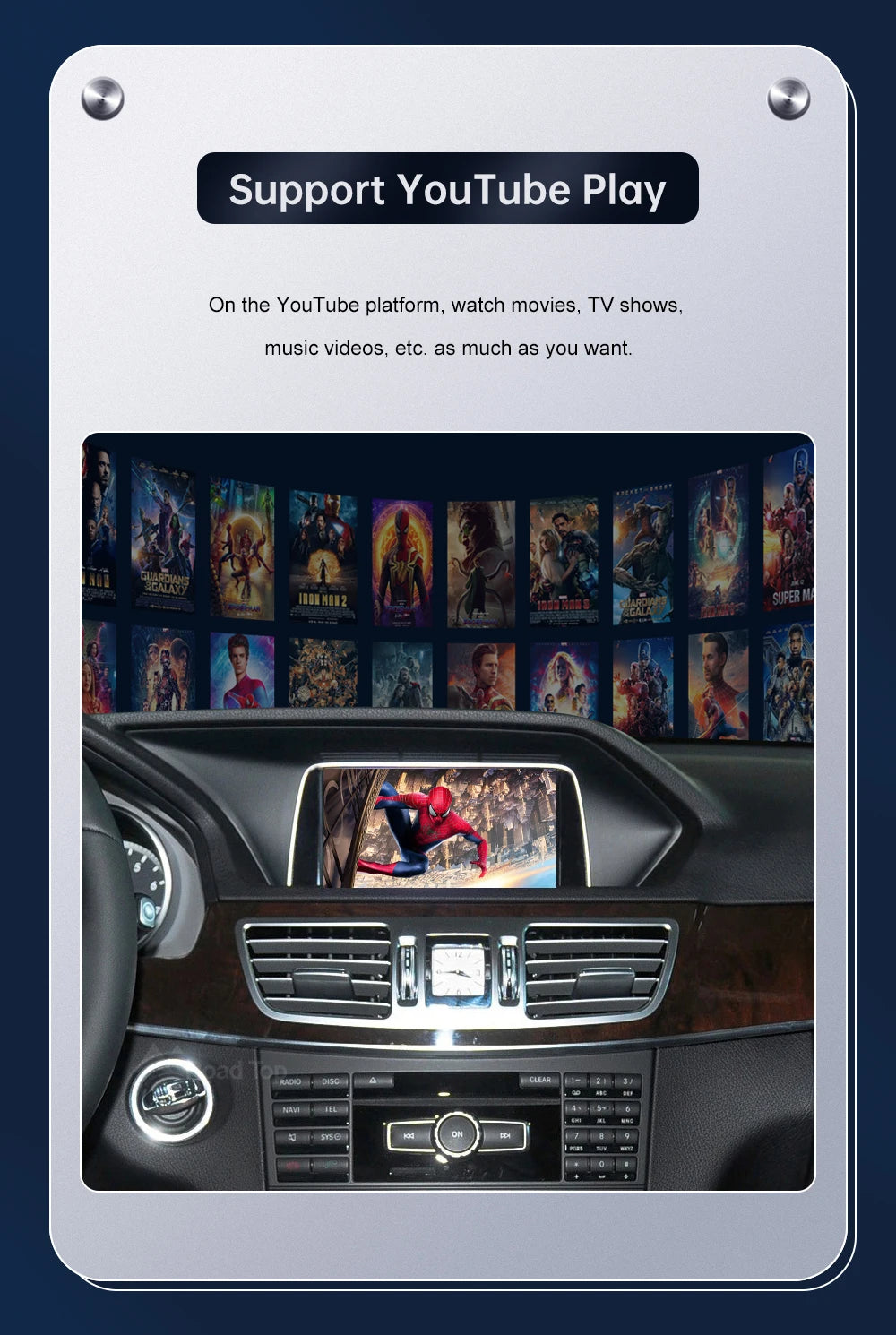 Road Top Wireless CarPlay for Mercedes Benz E-Class W212 E Coupe C207 NTG4.5/4.7/5.0 2011-2015 with Airplay Android Auto
