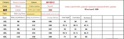 plus Size Women's Wide Leg Jeans Washed Elastic Casual Loose Fit Ladies Denim Pants Comfortable Stretchy Trousers