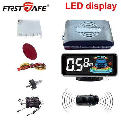 Multi Radar Parking Sensor Kit Backlight LED Display Multi Language Voice Reverse Detector 6/8 Sensors Universal Auto Safety