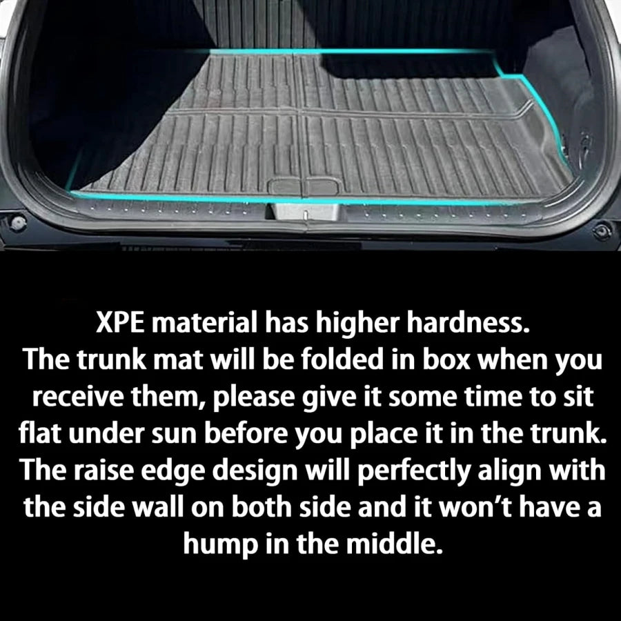 All Weather Trunk Mat For Kia EV6 2022-2024 (All Trims) and 2025 (GT ONLY) XPE Cargo Liner Rear Trunk Mat Odorless Waterproof