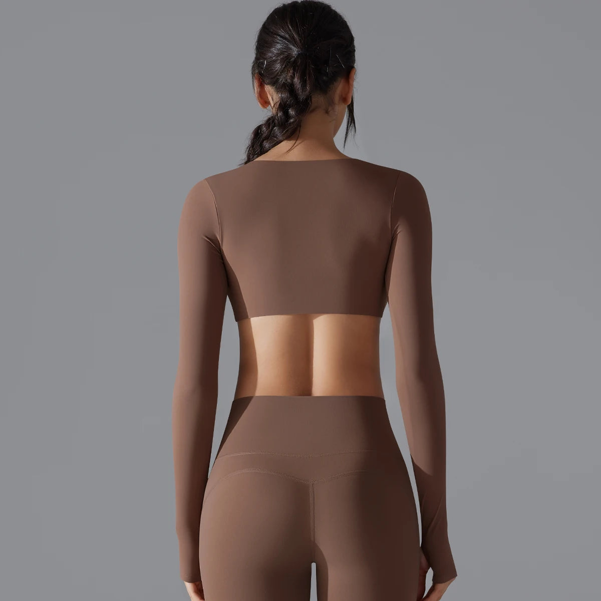 Sexy Cross Long Sleeve Sports Bra Push Up Yoga Crop Top Women Fitness Gym Workout Tops Women Brassiere Sport Female Clothing