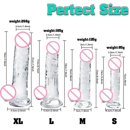Realistic Big Dick Jelly Women Gay Penetration Vagina Anal Huge Dildo Clitoris Vaginal Masturbators 4 Size Penis Sexy Adult Toys