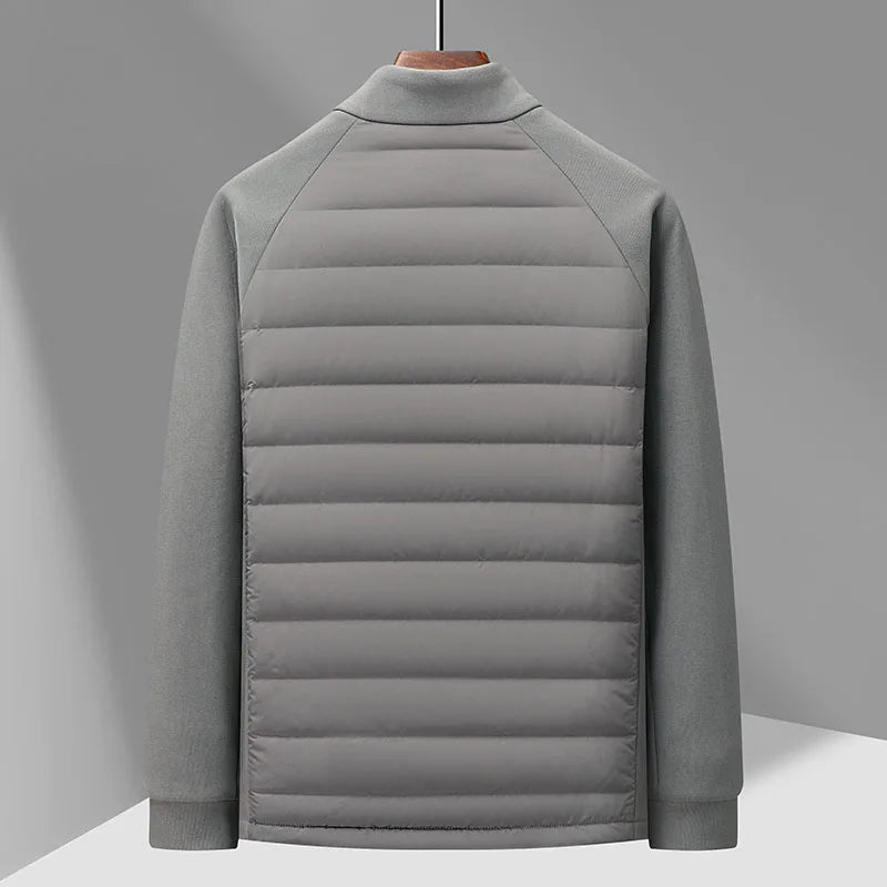 High-quality winter fashion, cool and lightweight hoodie, long-sleeved stand-up collar down jacket with 90% down content