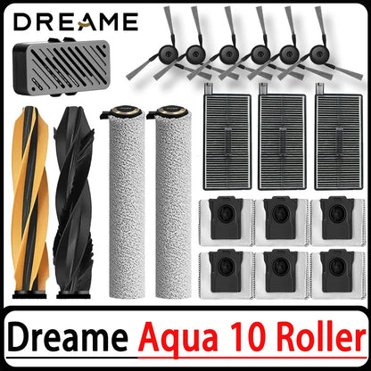 Dreame Aqua 10 roller/Aqua 10 Pro roller/Aqua 10 Ultra roller accessories:main brush,side brush,filter,dust collection bag