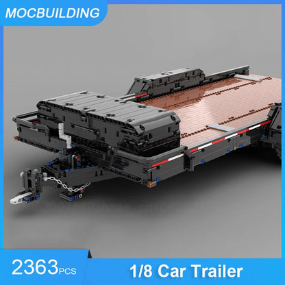 MOC Building Blocks 1/8 Car Trailer 5x7 Frame with Wooden Platform DIY Assemble Bricks Educational Creative Toys Gifts 2363PCS
