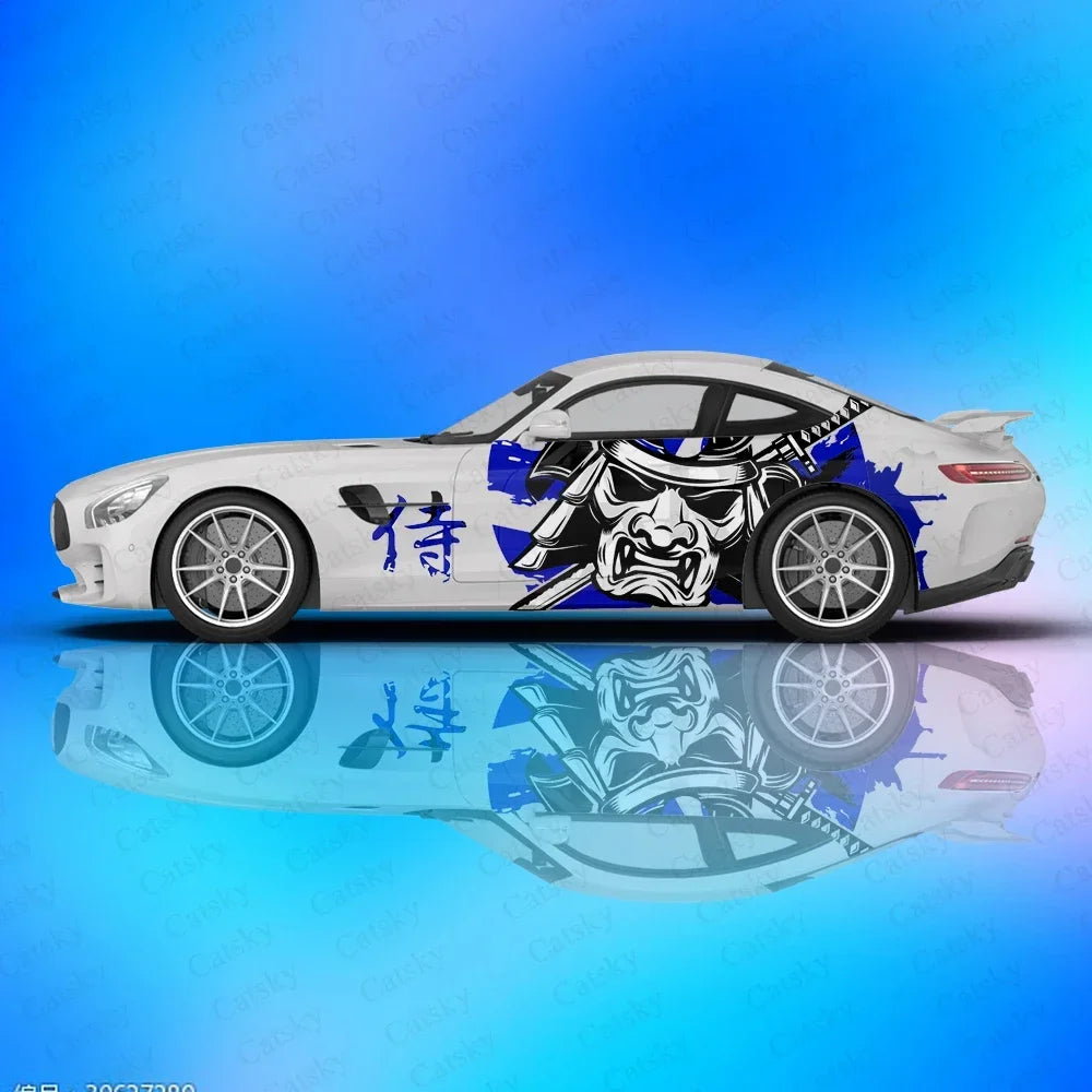 Samurai Car Wrap, Japanese Vehicle Livery, Cast Vinyl Wrap, Universal Size Samurai Anime Car Sticker Car Decoration