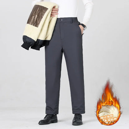 Men's Fleece Winter Pants Sherpa Lined Active Jogger Sweatpants Drawstring Elastic Windbreaker Hiking Trousers Plus Size 8XL